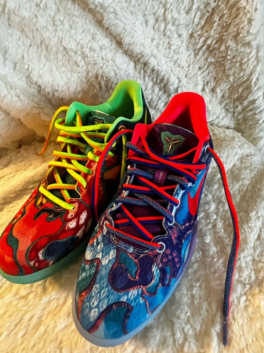 Nike What The Kobe Basketball Sneakers - Red/Blue/Green